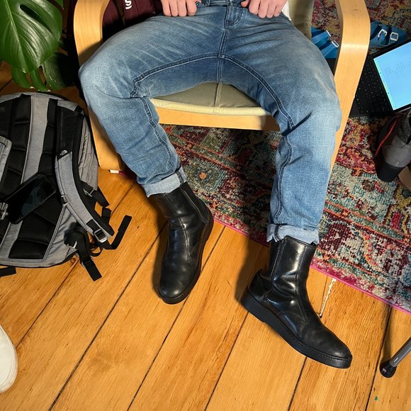 Vintage Original Bates Floaters Men Boots Leather Upper Wool Lining Zip Sz 9.5EW - Picture 2 of 14